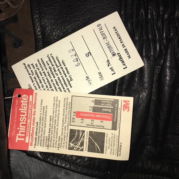 VINTAGE NWT Genuine Buffalo Leather Motorcycle Jacket Womens Brn/Blk Small - Picture 14 of 16